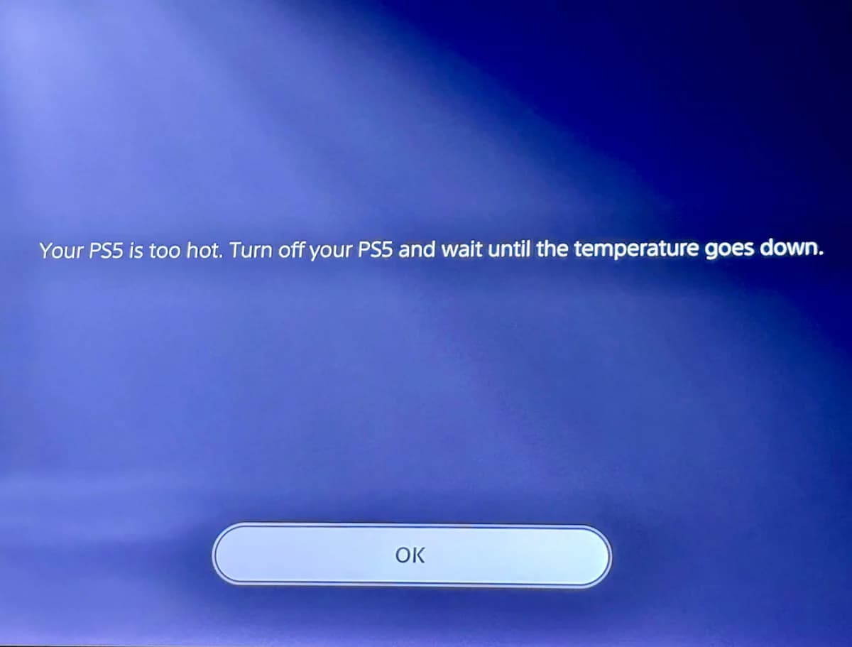 Oververhittingsmelding op een PS5 door verzakte koeling